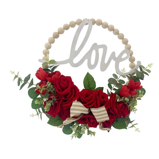 22&#x22; Valentine&#x27;s Day Love &#x26; Roses Wreath by Ashland&#xAE;